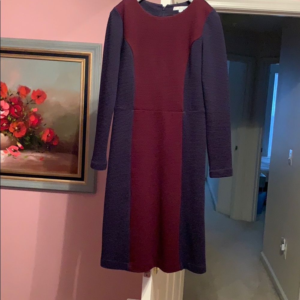 Boden textured ponte color block dress